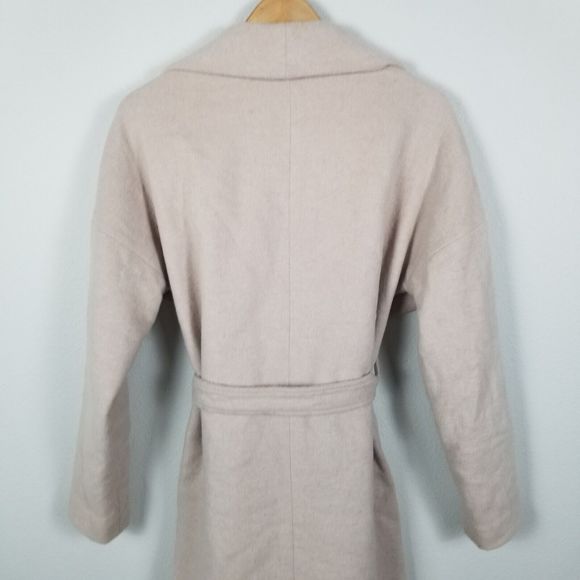 Madewell Delancey Blush Wool Blend Belted Coat Size Medium F4887 - Picture 10 of 14
